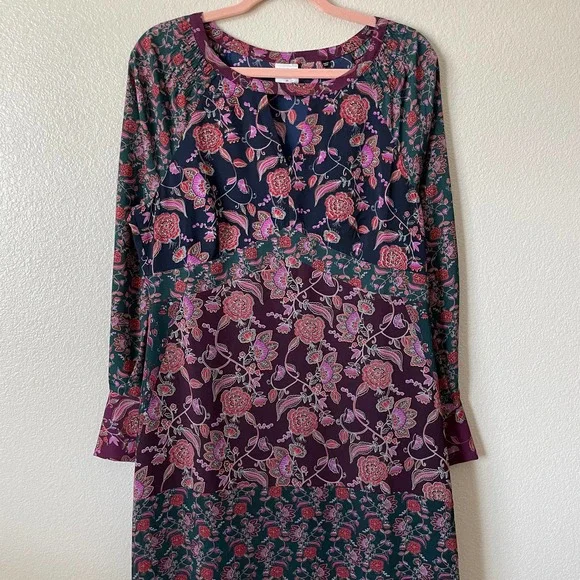 Cabi Dress Womens Size Medium Red Purple Festive 3675 Maxi Floral Mixed Print - Picture 4 of 13